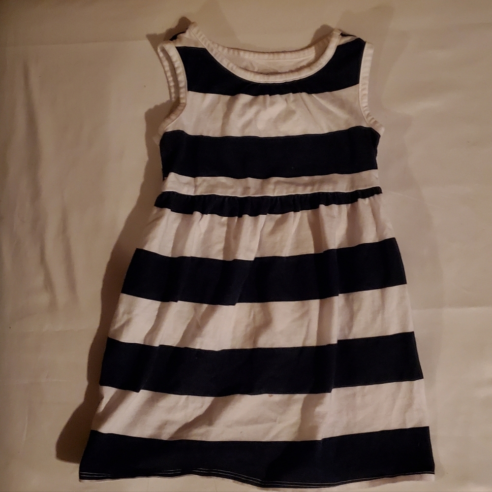 Wonder Nation dark blue and white thick stripes soft dress 3T